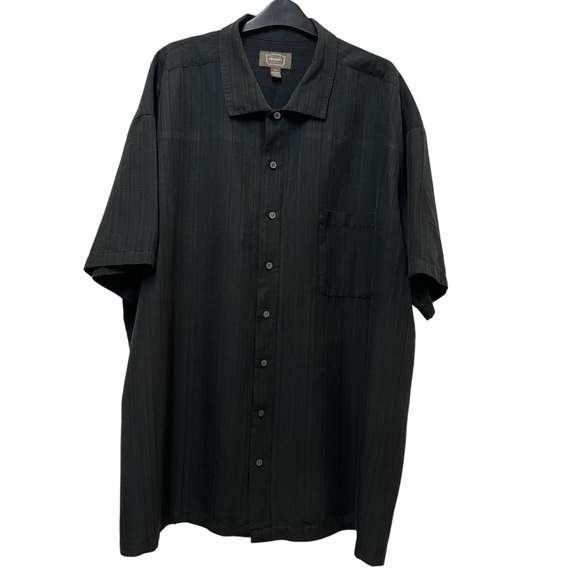 The Foundry Big & Tall Supply Co. Mens Black Short Sleeve Button Front Size 4XL - Picture 1 of 4